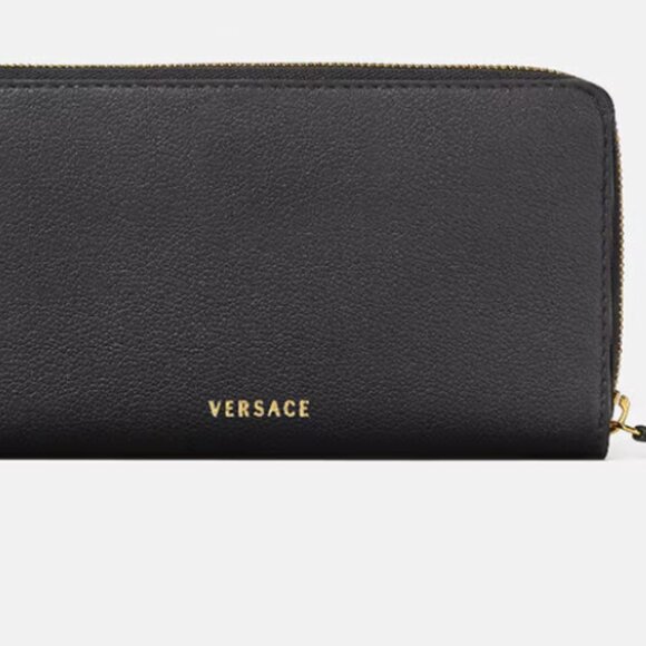 SOLD VERSACE La Medusa Continental Wallet Black New w/ Authenticity Card/Bag/Box - Picture 12 of 16